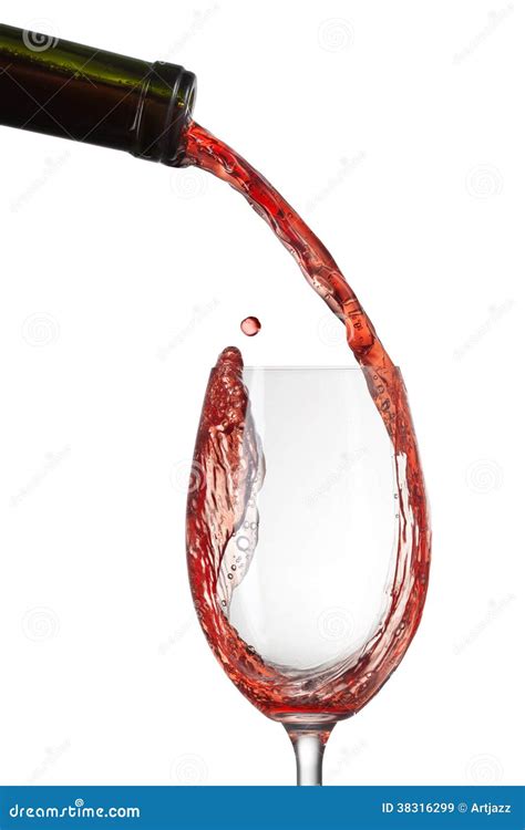 Red Wine Pouring Into Glass Stock Image Image Of Drink Flowing 38316299