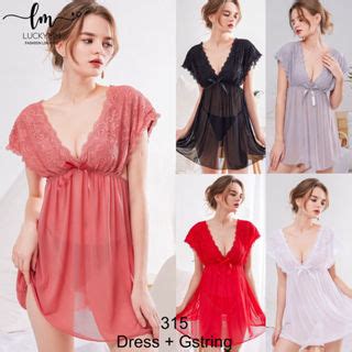 Jual Grosir Luckymm Kode Sexy Lingerie Dress Transparan Baju Tidur Sexy Lingerie Wanita