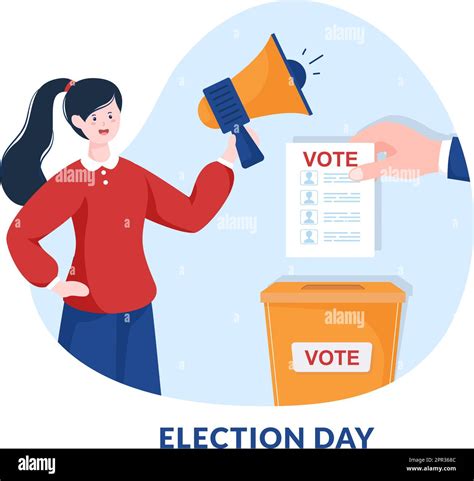 Election Day Political Hand Drawn Cartoon Flat Illustration With Voters