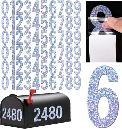 Amazon Reflective Mailbox Numbers Sticker Holographic Vinyl