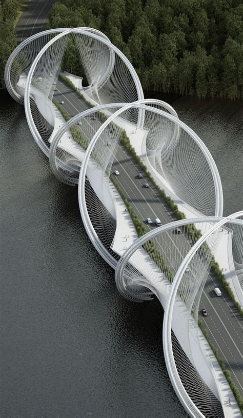 DNA-Shaped Suspension Bridge Inspired by Olympic Games' Five Rings ...