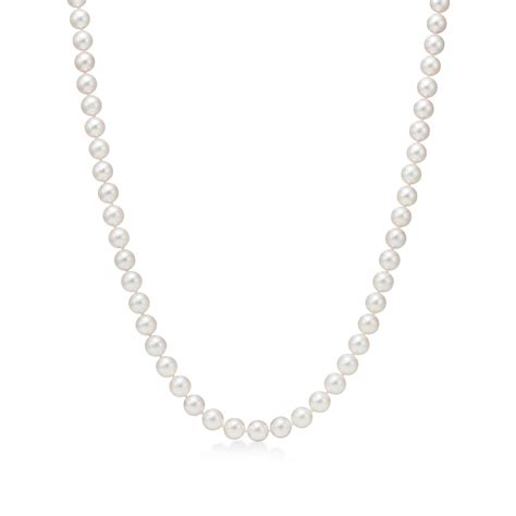 Tiffany Essential Pearls necklace of Akoya pearls with an 18k white gold clasp. | Tiffany & Co.