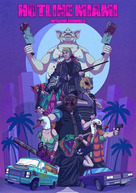 Hotline Miami 2 Poster 2014 Guillaume Beauchêne on ArtStation at https