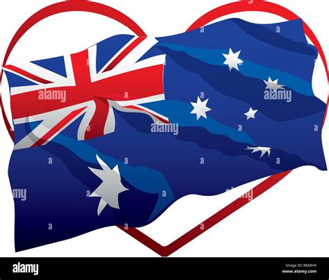 Bandera En El Coraz N Feliz D A De Australia Ilustraci N Vectorial