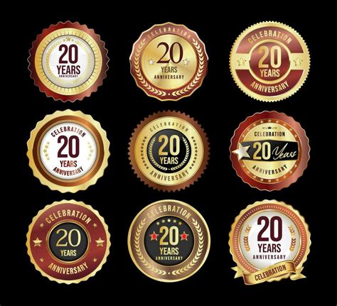 Collection Of Golden Anniversary Badge And Labels Vector Illustration 23850448 Vector Art At