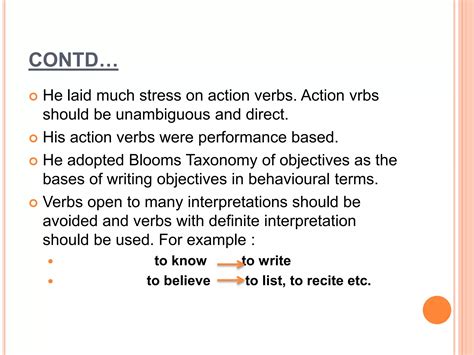 Writing Instructional Objectives In Behavioural Terms Ppt Free Download