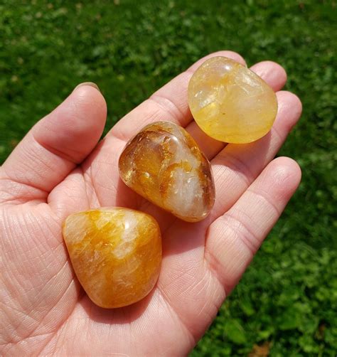 Golden Healer Palm Stone Etsy