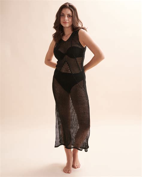 Urban Lux Crochet Maxi Dress Black Bikini Village