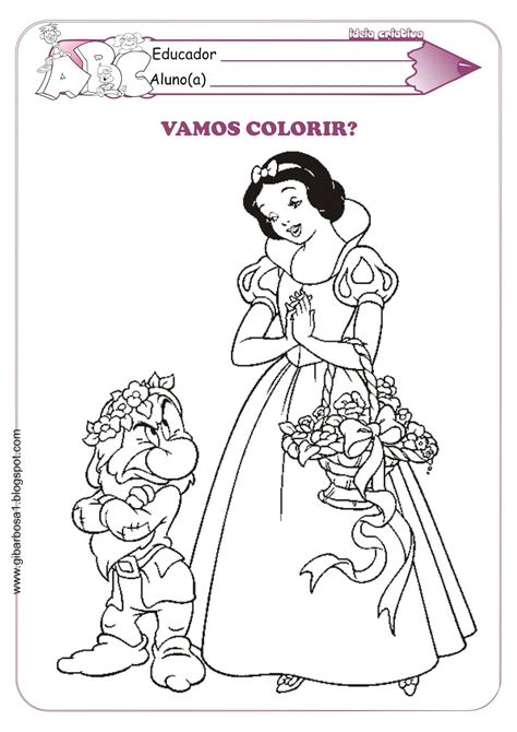 Atividades Conto De Fadas Branca De Neve E Os Sete An Es Para Colorir