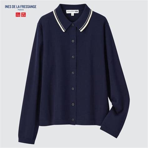 女裝 Ines De La Fressange 針織polo開襟外套長袖 Uniqlo 比價 Uq 搜尋