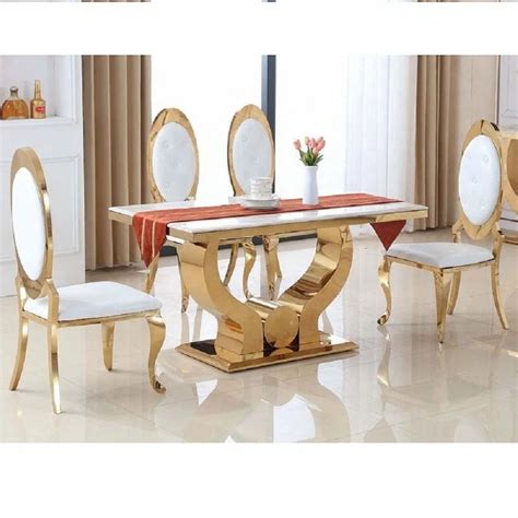 Stainless Steel Ss Pvd Coated Dining Table 6 Seater At Rs 85000 Piece