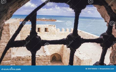 Inside Qaitbay Citadel since 1477 the Shore Window Stock Photo - Image ...