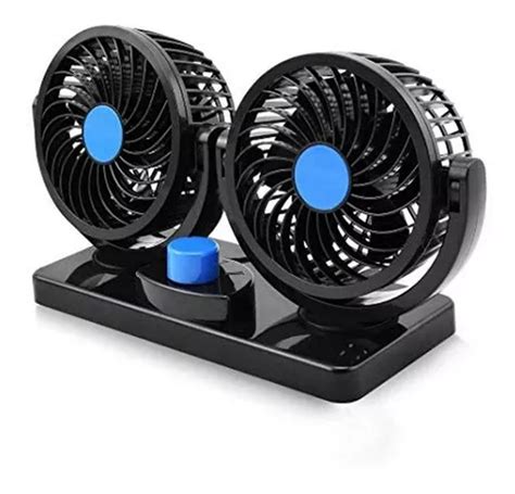 Mini Ventilador Doble Para Auto 12v Interior 360º Portátil