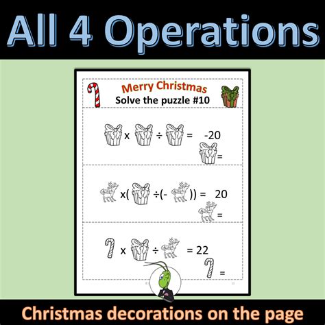 Christmas Logic Puzzles | Algebra 1 | Made By Teachers