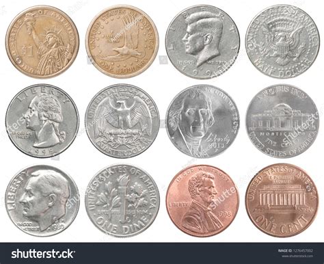 Full Set American Coins Isolated On Stock Photo 1276457002 | Shutterstock