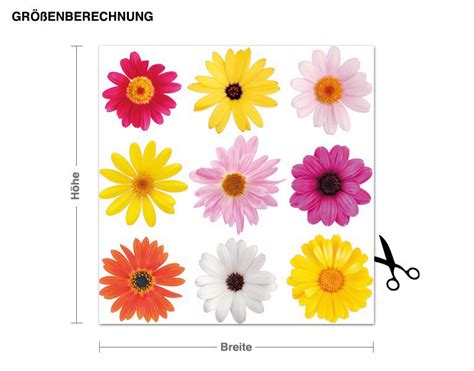 Preisvergleich für Wandtattoo Blumen Blüten Set BxT 30x30 cm Ladendirekt