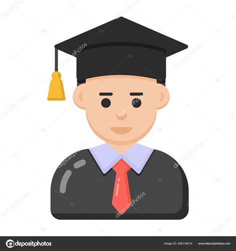 Icono Estudiante Graduado Dibujos Animados Niño Personaje Vector