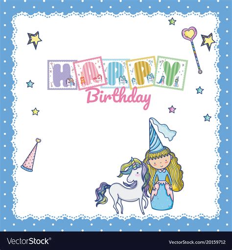 Happy birthday card for little girl Royalty Free Vector