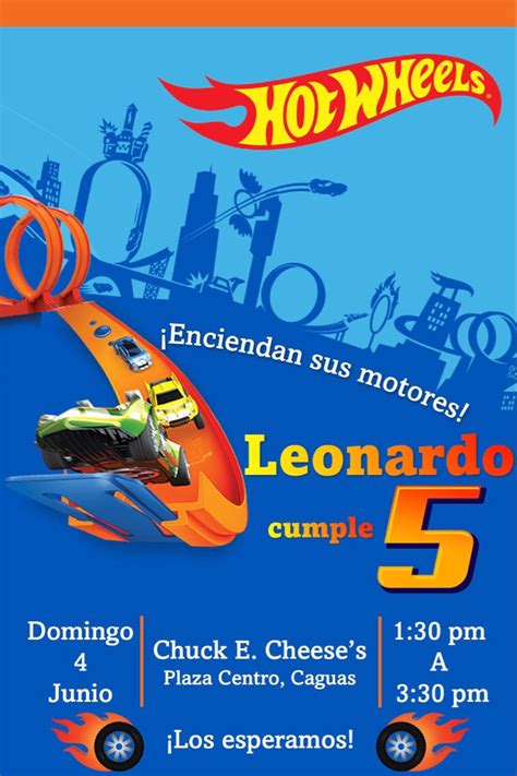 Hot Wheels Invitation Fiesta De Hot Wheels Cumplea Os De Hot Wheels
