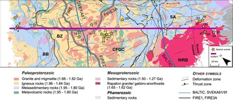 A Map Of The Bedrock Geology And Main Upper Crustal Tectonic Units