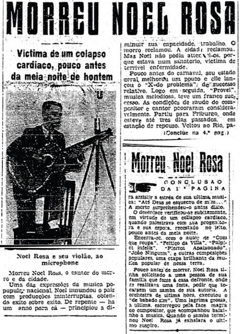 RIO que mora no mar Há 80 anos Noel Rosa nos deixava