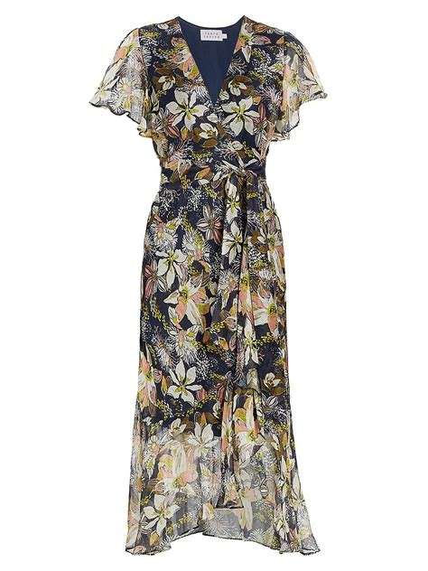 Tanya Taylor Blaire Floral Wrap Midi Dress Lyst