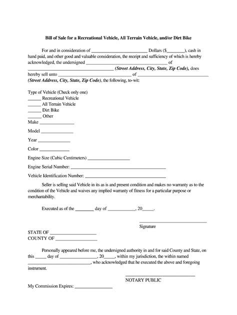 Motorcycle Bill Of Sale Template Free Download Hq Printable Documents