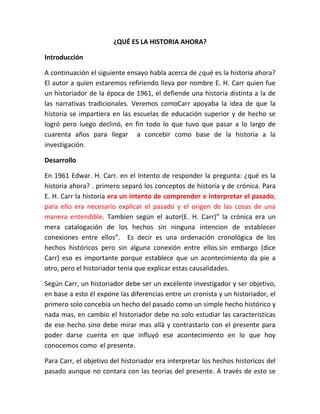 Reflexiones Críticas Sobre La Historia A Través De Un Ensayo Salud