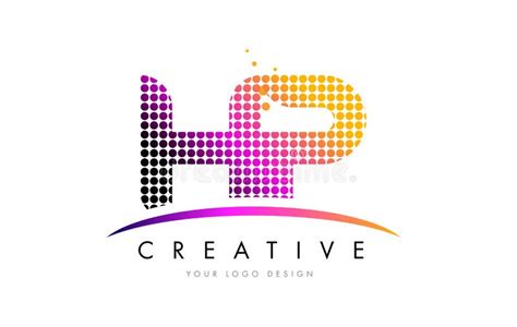 Hp H P Letra Logo Design Pontos Magentas E Swoosh Ilustra O Do