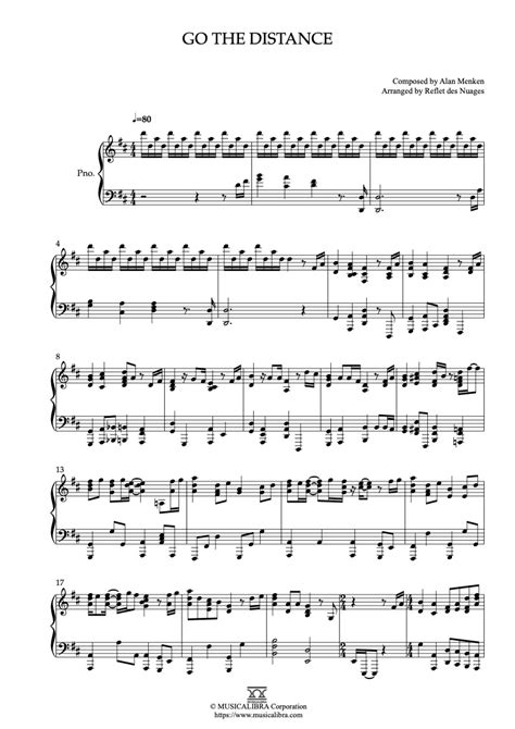 [piano Solo Sheet Music] Go The Distance Musicalibra