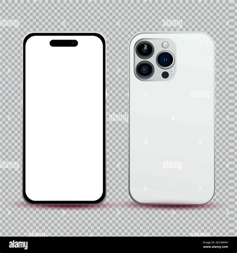 Realistic Mockup Without Background White Mobile Phone Vector