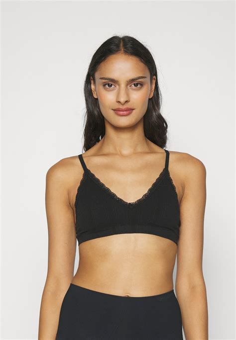 Only Onlvicky Strap Bra Top Brassière Black Noir Zalando Fr