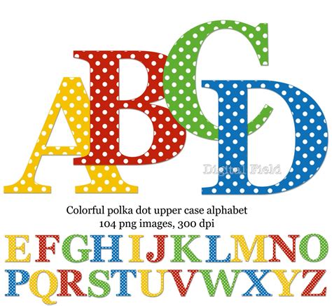 Awesome Polka Dot Alphabet Letters Clip Art Uppercase Alphabet