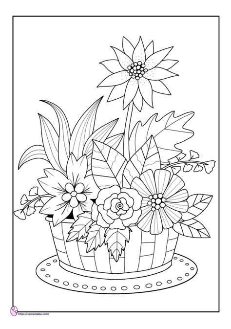 Gambar Mewarnai Bunga ~ Semesta Ibu ~ Free Download | Coloring pages ...