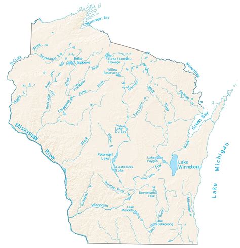 Map of Wisconsin - Cities and Roads - GIS Geography