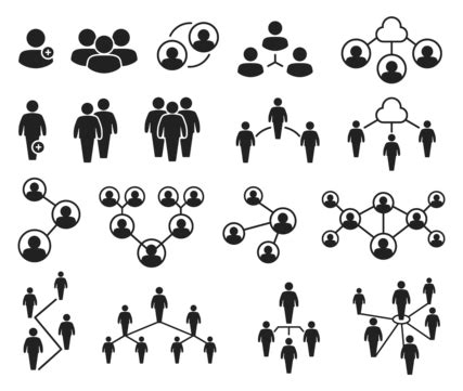 People Connecting Clipart Vector Icon People Group Icon People Network