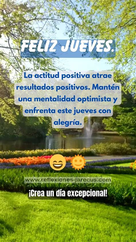 ¡feliz Jueves La Actitud Positiva Atrae Resultados Positivos Mantén