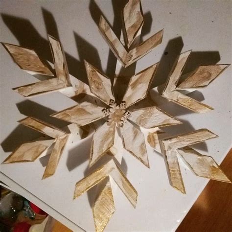 RUSTIC Wooden Snowflake Handmade Christmas Or Winter Decor Ready To