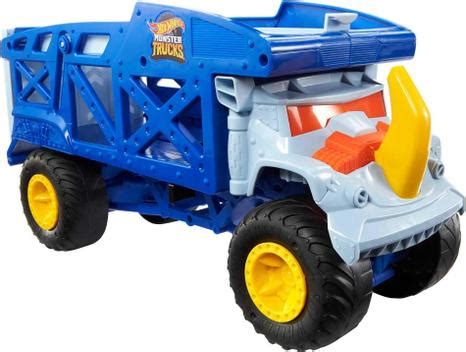 Caminhão Hot Wheels Monster Trucks Rhino Toy Hauler Comporta