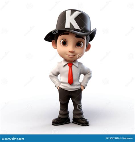 Sophisticated 3d Cartoon Character With Hat K Stock Illustration Illustration Of Resolution