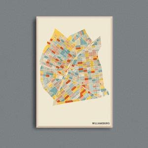 WILLIAMSBURG BROOKLYN MAP Fine Art Giclée Print Museum Quality - Etsy