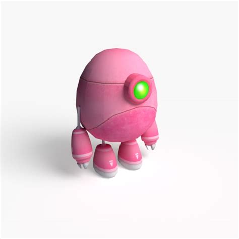 3d Model Of Cute Pink Robot