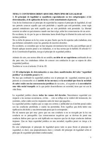 Tema Contenidos Derivados Del Principio De Legalidad Pdf