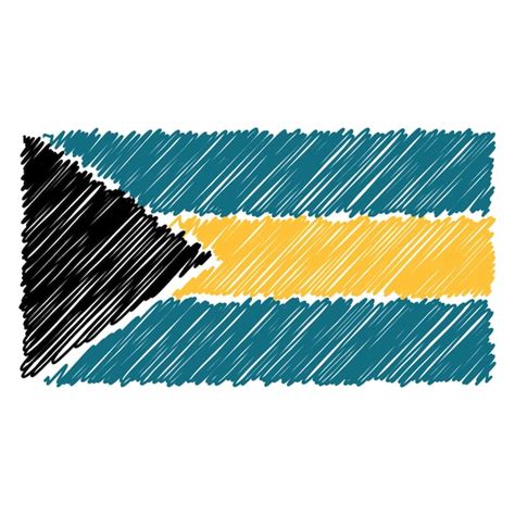 Premium Vector Hand Drawn National Flag Of Bahamas Isolated On A