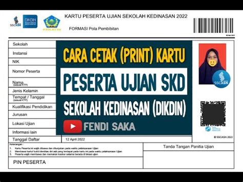 Tutorial Cara Cetak Kartu Ujian Cat Skd Sekolah Kedinasan Dikdin