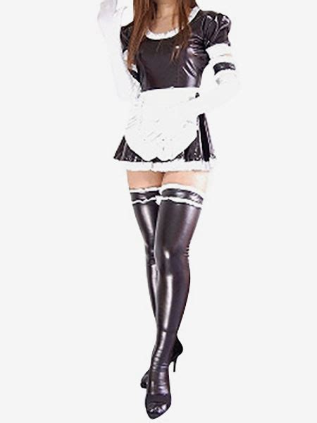 Black Catsuit PVC Catsuit Front Open Catsuit Long Sleeves Catsuit Full