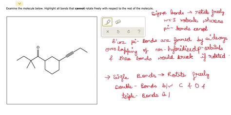 SOLVED Examine The Molecule Below Highlight All Bonds That Cannot