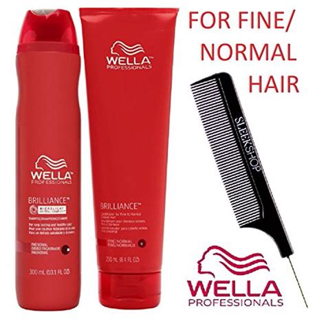 Wella Wella Brilliance Shampoo And Conditioner For Fine To Normal Colored Hair Set With Sleek