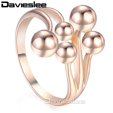 Davieslee Anillo Con Bolas De Vid Trenzadas Para Mujer Joyer A De Moda