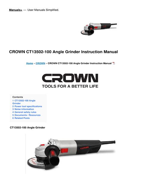 ct13502-100-angle-grinder-manual | PDF